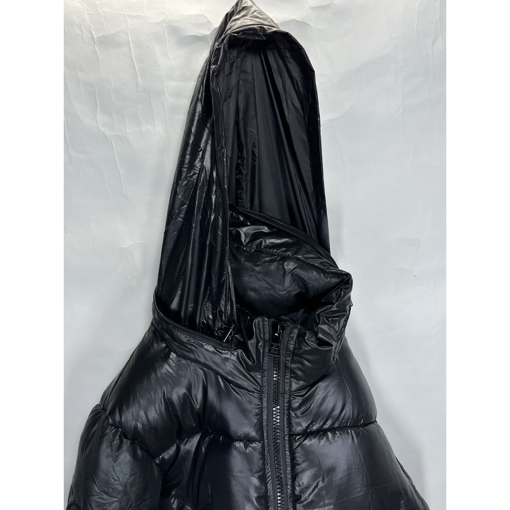 Madden Girl Women's Black Puffer Hooded Coat Size XS Winter Chic Zip Away Hood - Picture 12 of 12